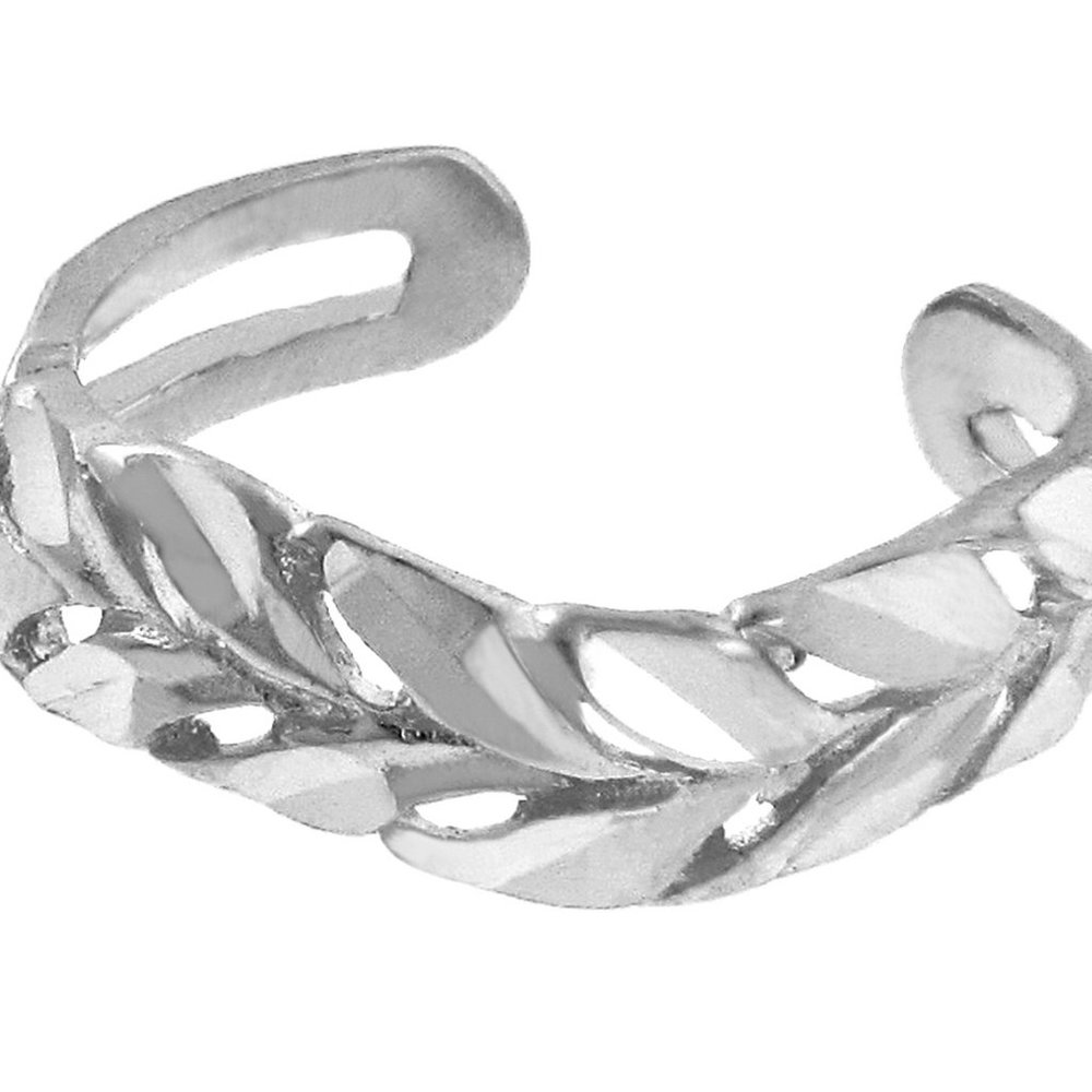 14k Solid Gold Diamond Cut Toe Ring - Yellow, Ros… - image 3